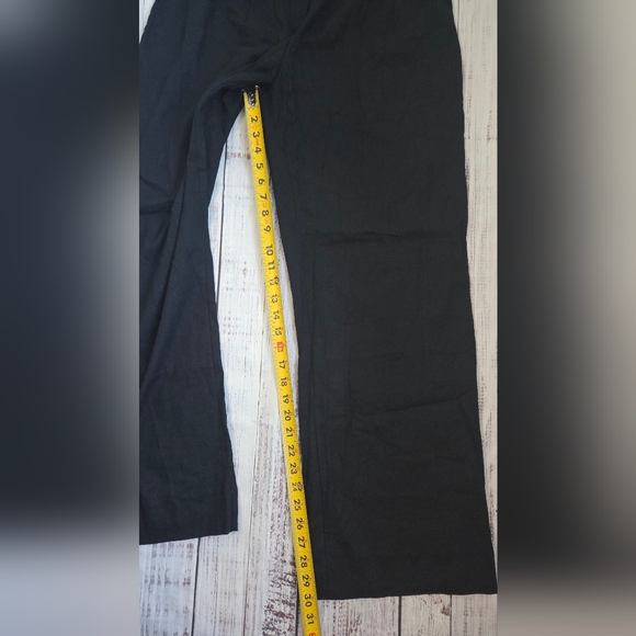 Abercrombie & Fitch Curve Love A&F Sloane Linen-Blend Wide Leg Pant 27 High Rise - Picture 3 of 7